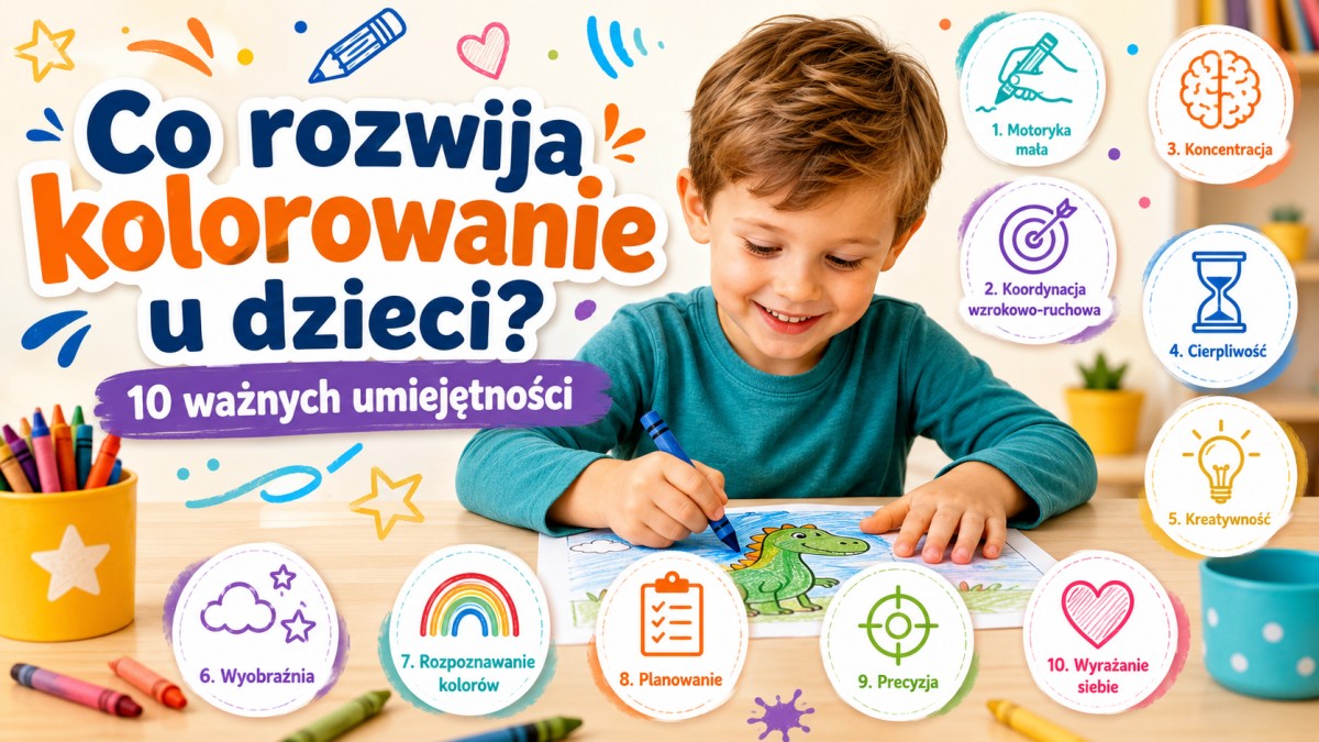 Co rozwija kolorowanie u dzieci? 10 umiejętności wspieranych przez kolorowanki