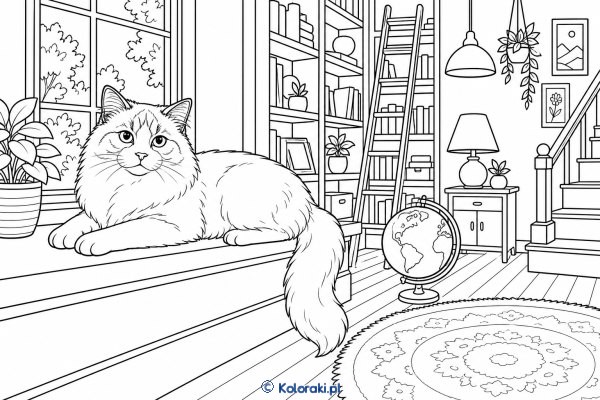 Ragdoll w starej bibliotece – ragdoll