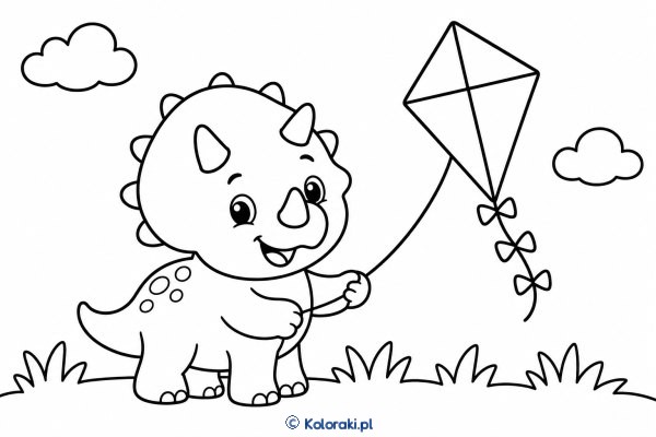 Triceratops z latawcem