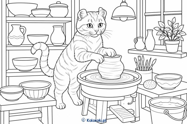 American curl w pracowni ceramicznej – kot amerykański curl