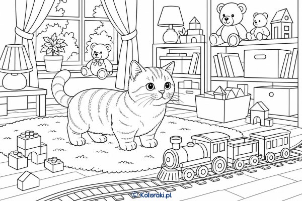 Munchkin w sklepie z zabawkami – kot munchkin