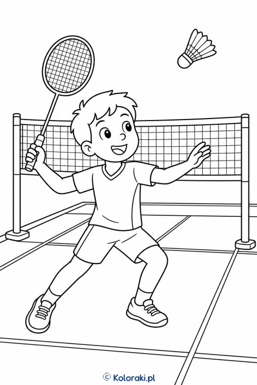 Badminton – kolorowanka sportowa