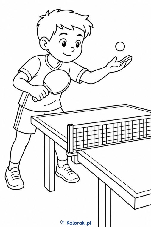 Tenis stołowy – kolorowanka sportowa