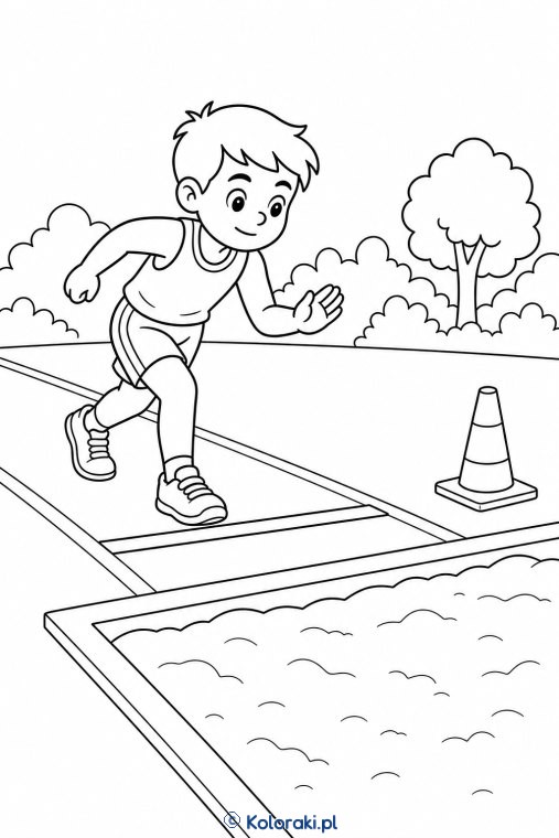 Skok w dal – kolorowanka sportowa