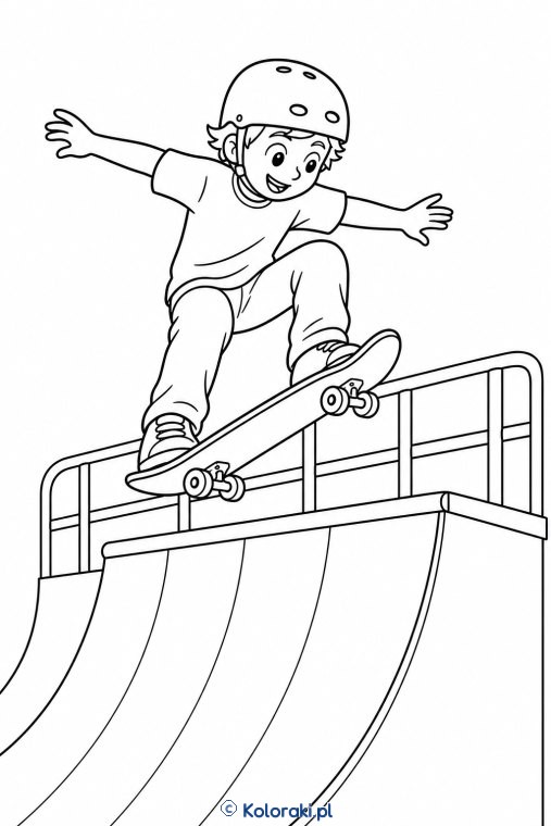 Skateboarding – kolorowanka sportowa