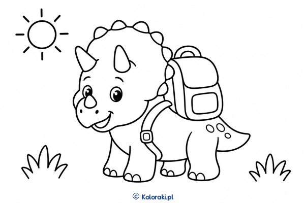 Triceratops z plecakiem