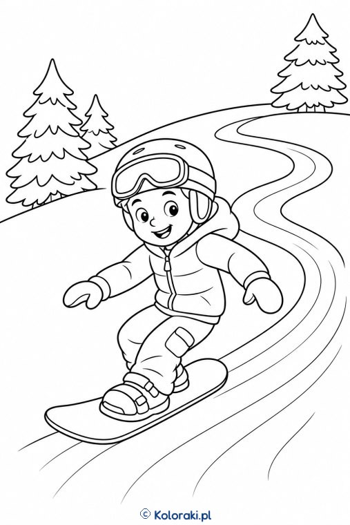 Snowboard – kolorowanka sportowa