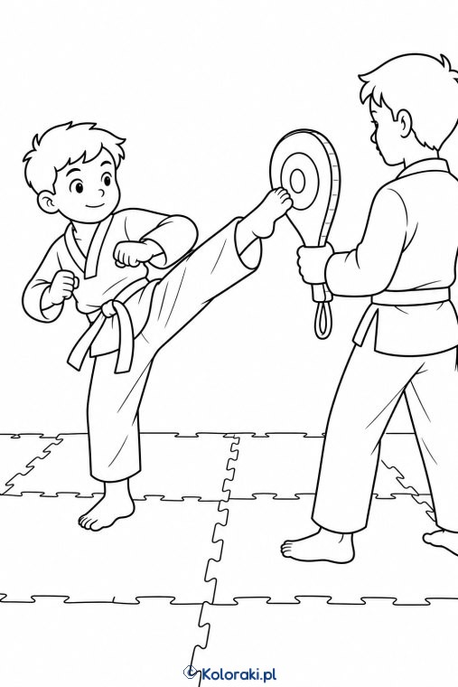 Taekwondo – kolorowanka sportowa