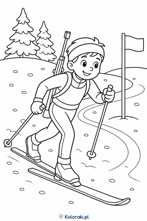 Biatlon – kolorowanka sportowa