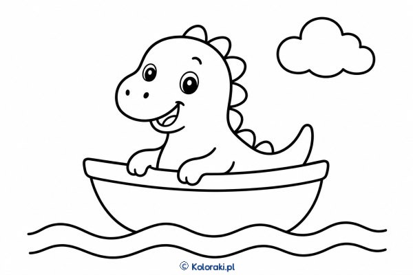Dinozaur w łódce