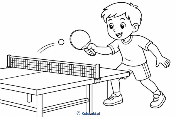 Tenis stołowy – kolorowanka sportowa