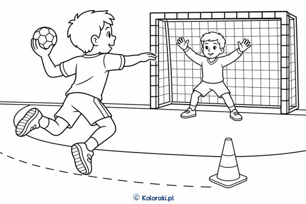 Piłka ręczna – kolorowanka sportowa