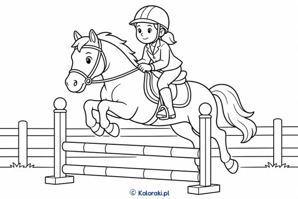 Jazda konna – kolorowanka sportowa