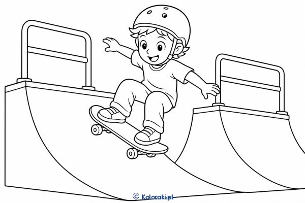 Skateboarding – kolorowanka sportowa