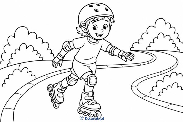Rolki – kolorowanka sportowa