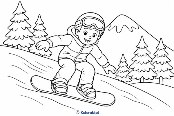 Snowboard – kolorowanka sportowa