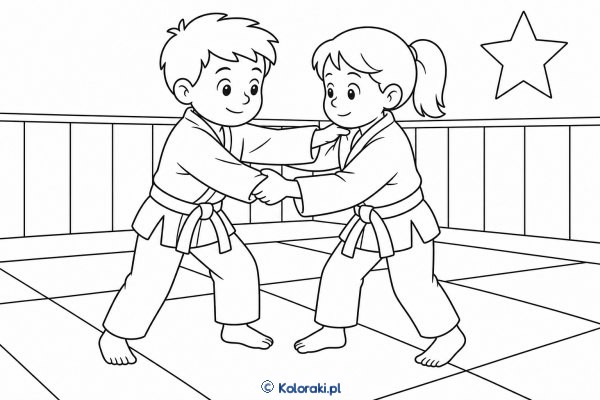 Judo – kolorowanka sportowa