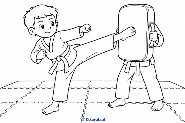 Taekwondo – kolorowanka sportowa