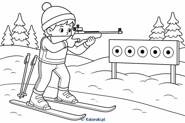 Biatlon – kolorowanka sportowa