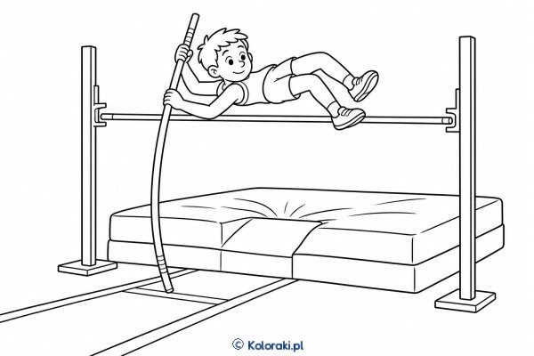 Skok o tyczce – kolorowanka sportowa