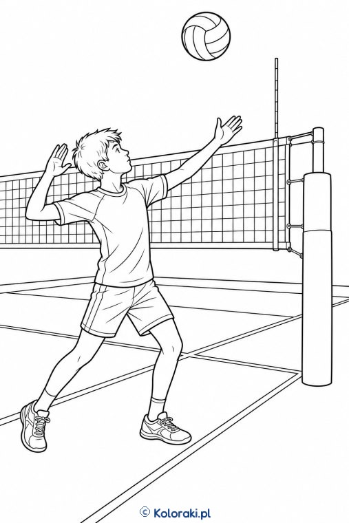 Siatkówka – kolorowanka sportowa