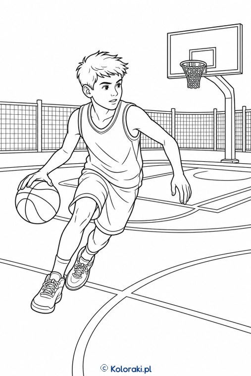 Koszykówka – kolorowanka sportowa