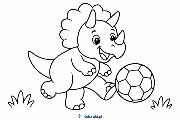 Triceratops gra w piłkę