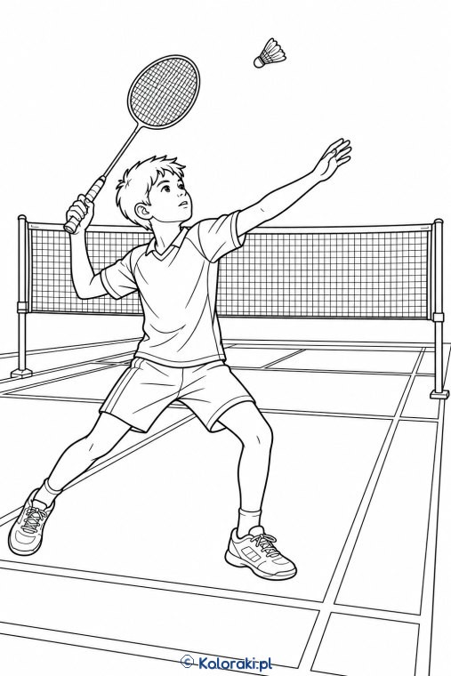 Badminton – kolorowanka sportowa