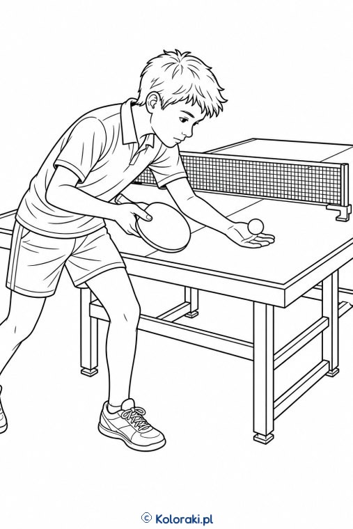 Tenis stołowy – kolorowanka sportowa