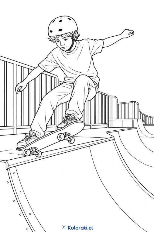 Skateboarding – kolorowanka sportowa