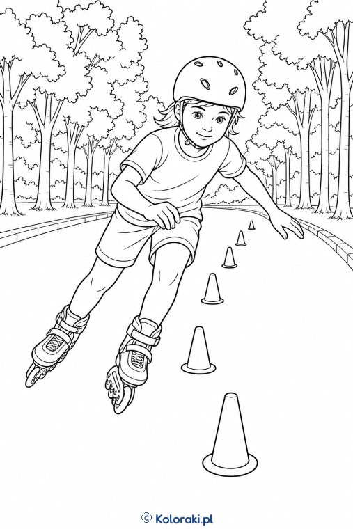 Rolki – kolorowanka sportowa