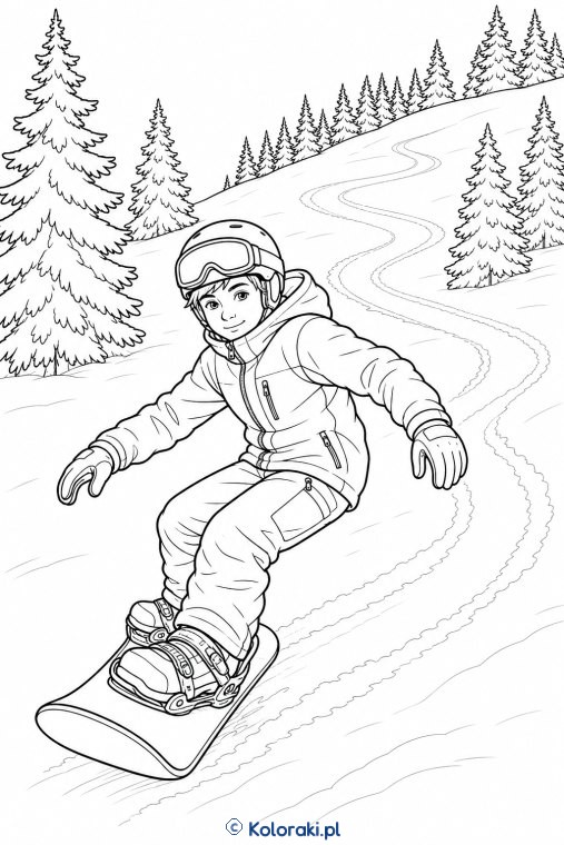 Snowboard – kolorowanka sportowa