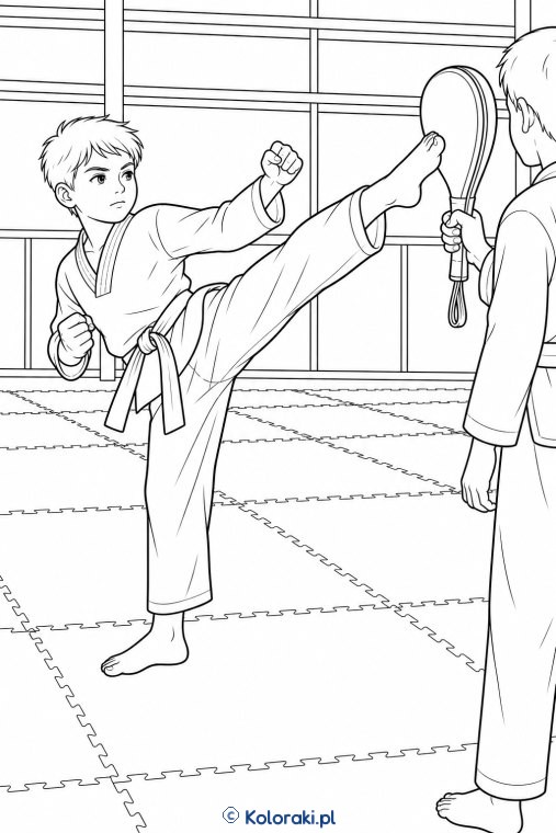 Taekwondo – kolorowanka sportowa