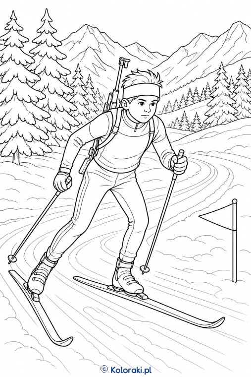Biatlon – kolorowanka sportowa