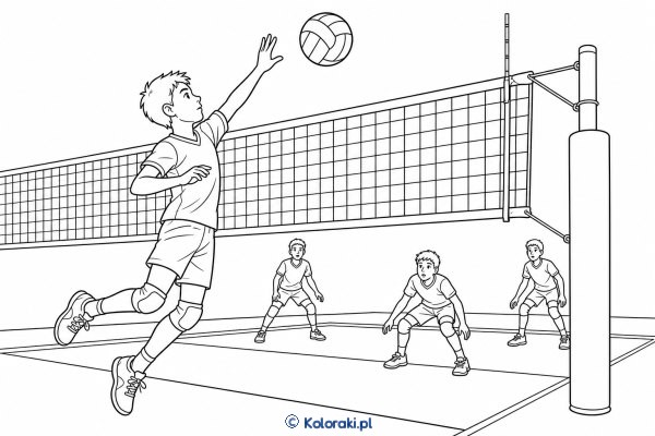 Siatkówka – kolorowanka sportowa