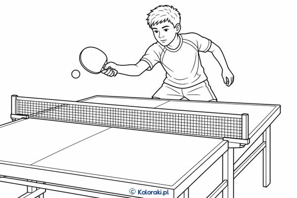 Tenis stołowy – kolorowanka sportowa
