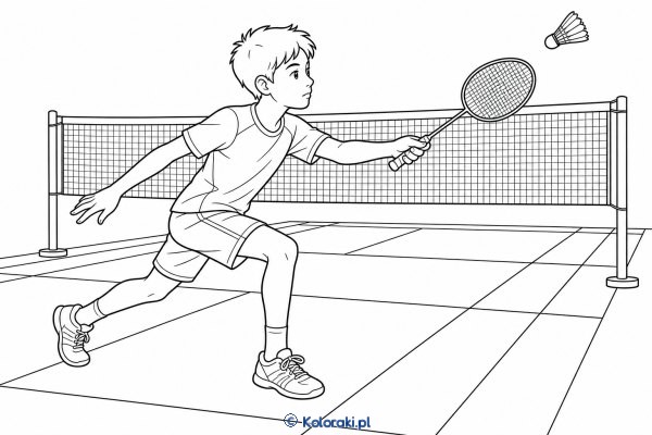 Badminton – kolorowanka sportowa