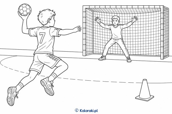 Piłka ręczna – kolorowanka sportowa