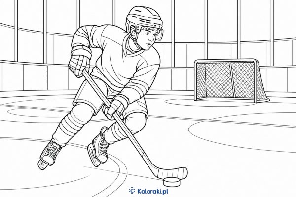 Hokej – kolorowanka sportowa
