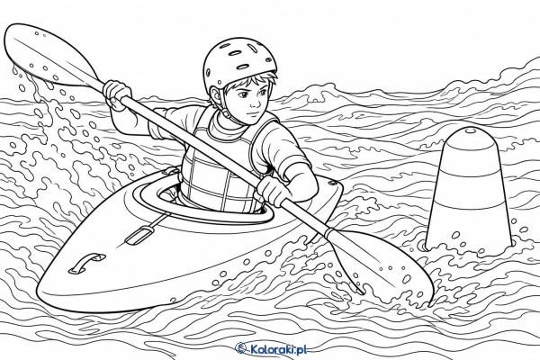Kajakarstwo – kolorowanka sportowa