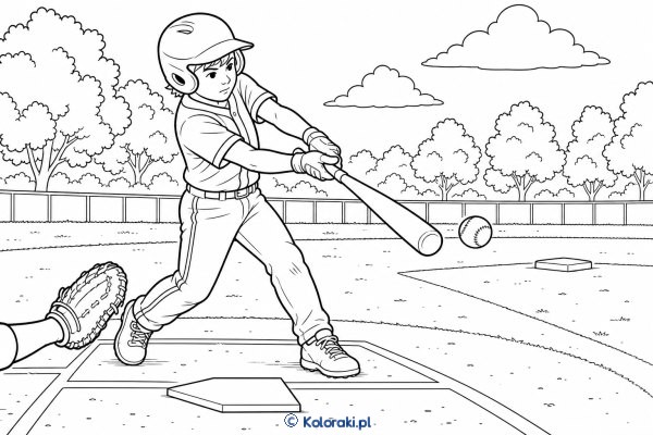 Baseball – kolorowanka sportowa