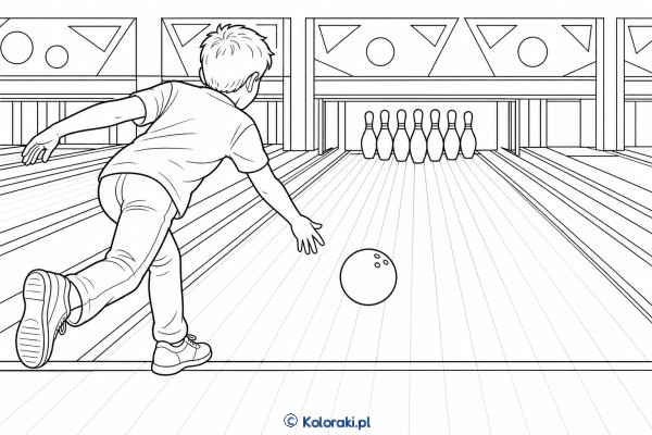 Kręgle – kolorowanka sportowa