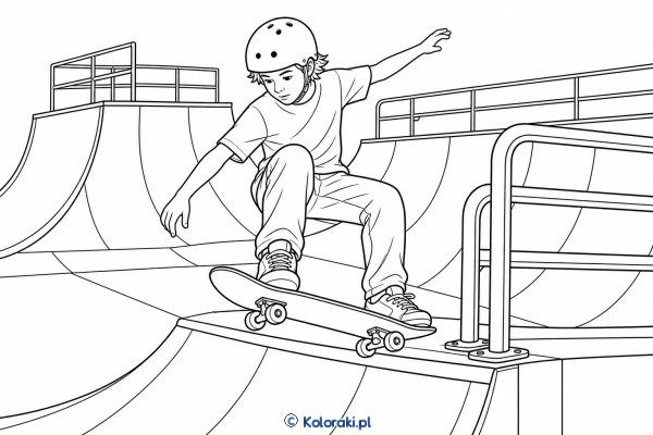 Skateboarding – kolorowanka sportowa