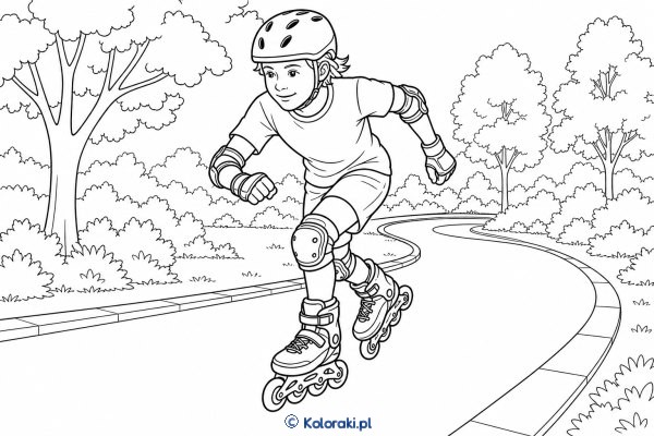 Rolki – kolorowanka sportowa