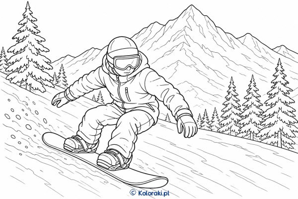 Snowboard – kolorowanka sportowa