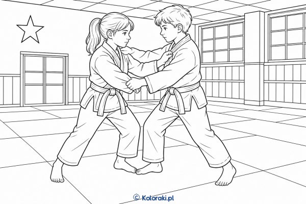 Judo – kolorowanka sportowa
