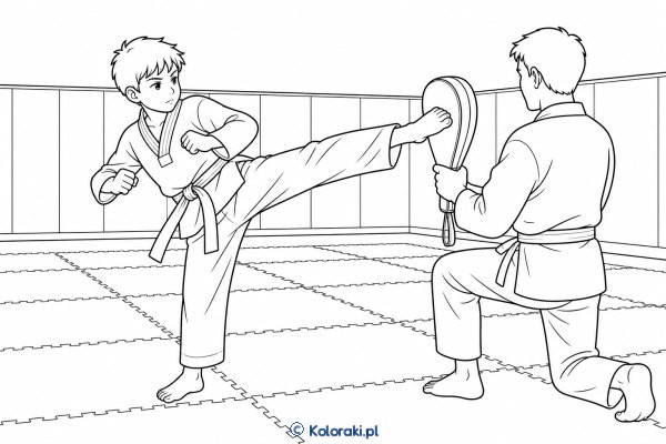 Taekwondo – kolorowanka sportowa