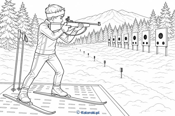 Biatlon – kolorowanka sportowa
