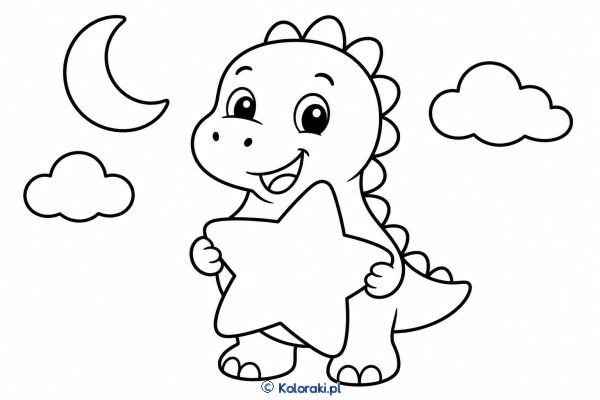 Dinozaur trzyma gwiazdę