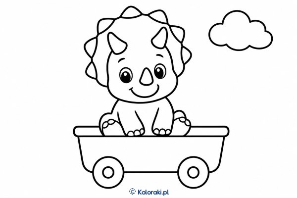 Triceratops w wagoniku